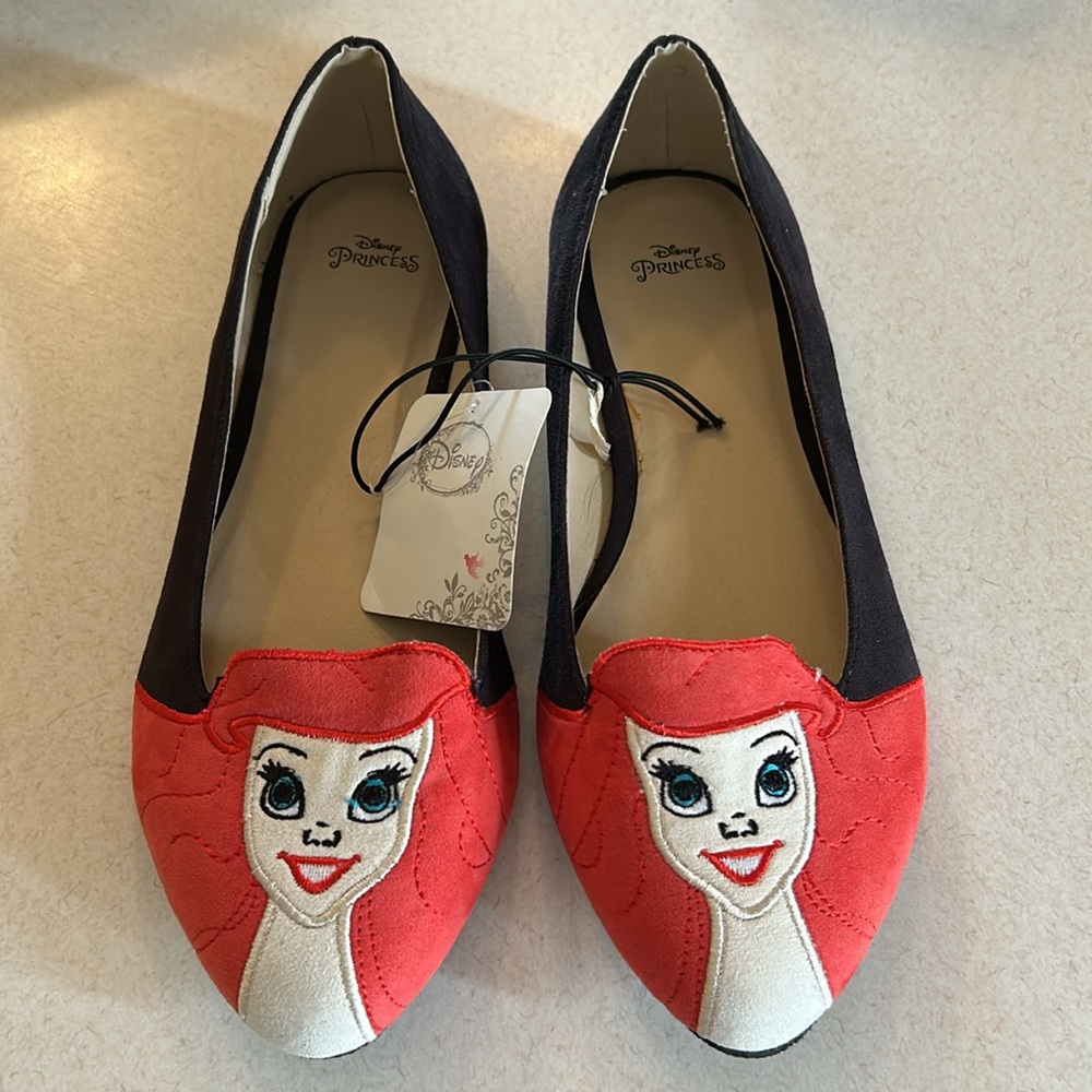 Torrid Ariel The Little Mermaid Disney Slip On Suede-Like Embroidery Flats 11